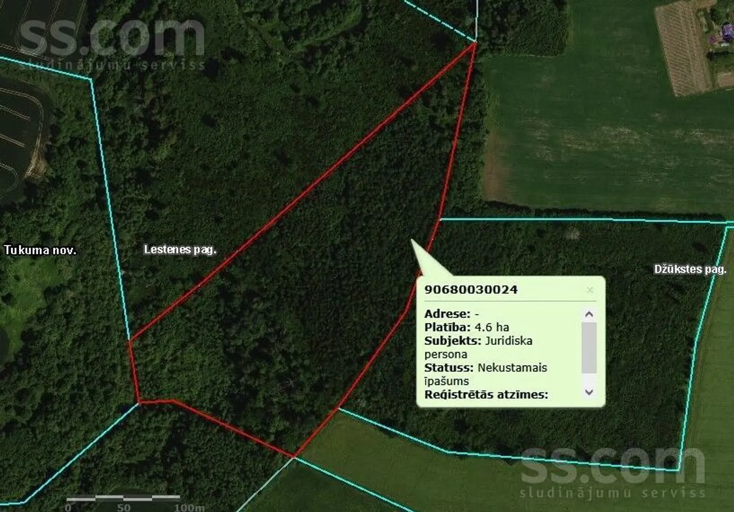 Meža zemes sludinājums - Tukuma novads, Lestenes pag.Lestene - 5,00 ha