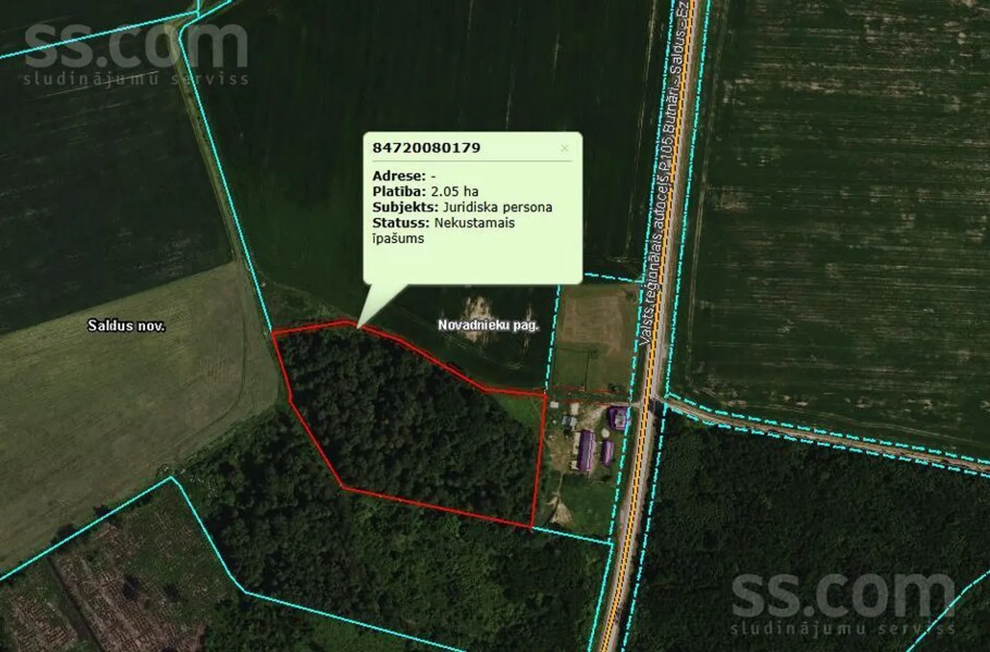 Meža zemes sludinājums - Saldus novads, Novadnieku pag. - 2,00 ha