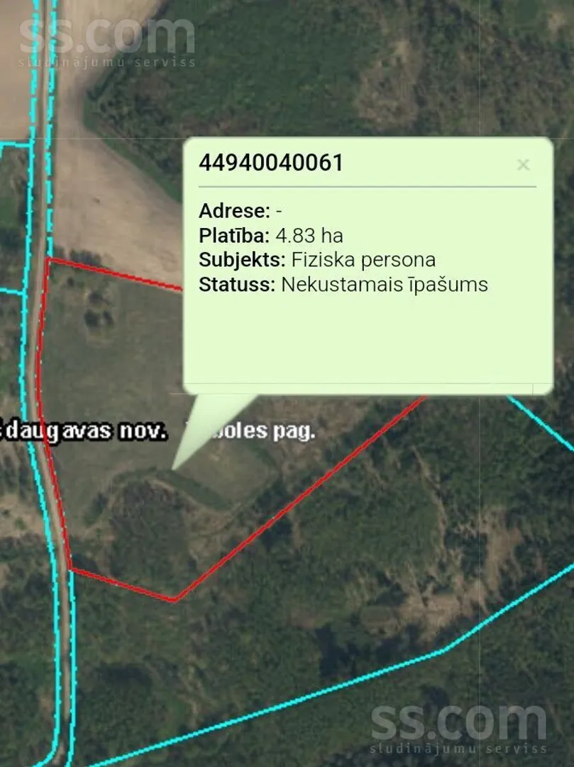 Meža zemes sludinājums - Daugavpils novads, Vaboles pag.Zascenku Čornaja - 15,00 ha