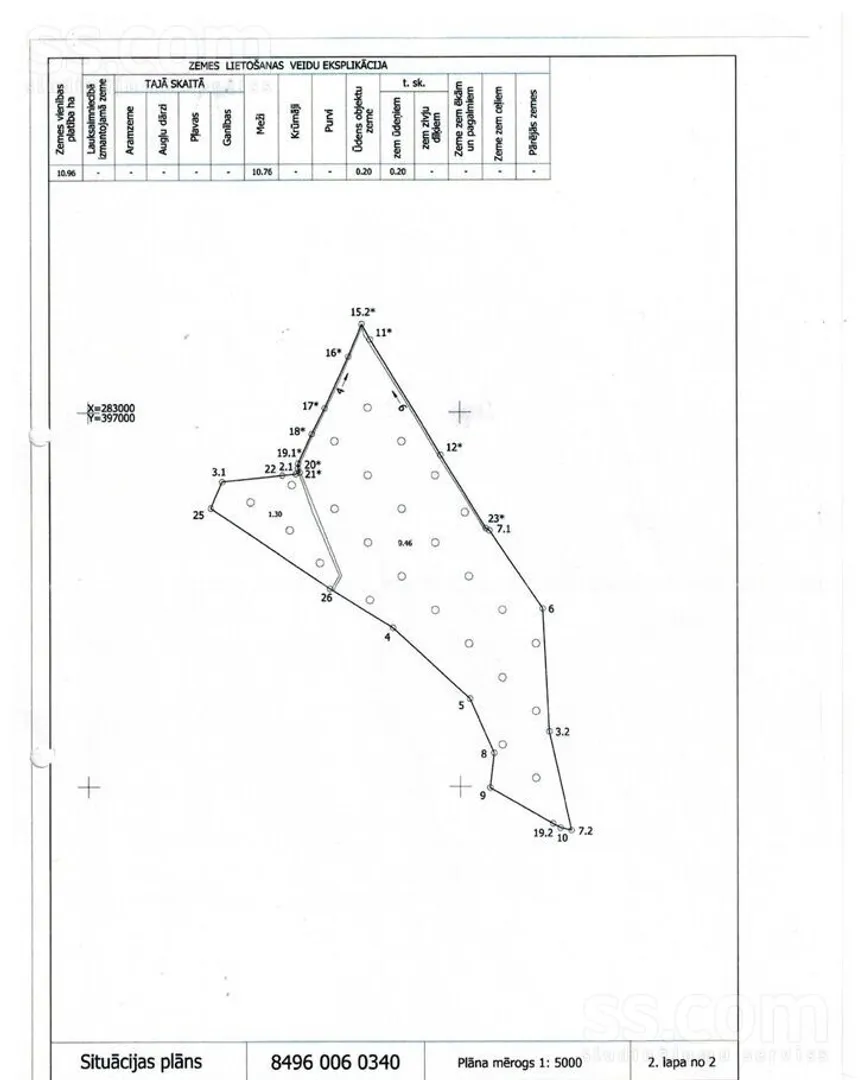 Meža zemes sludinājums - Saldus novads, Zirņu pag.Bukupe - 10,96 ha