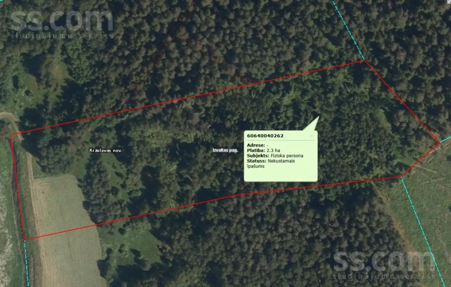 Meža zemes sludinājums - Krāslavas novads, Izvaltas pag. - 2,00 ha