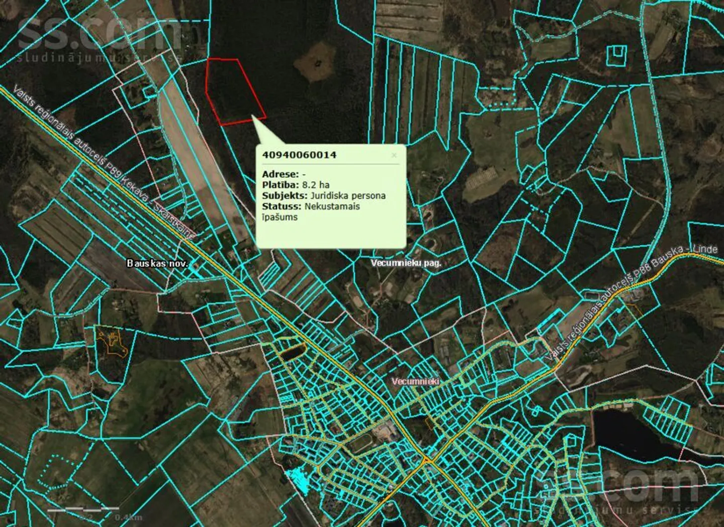 Meža zemes sludinājums - Bauskas novads, Vecumnieku pag.Vecumnieki - 8,20 ha