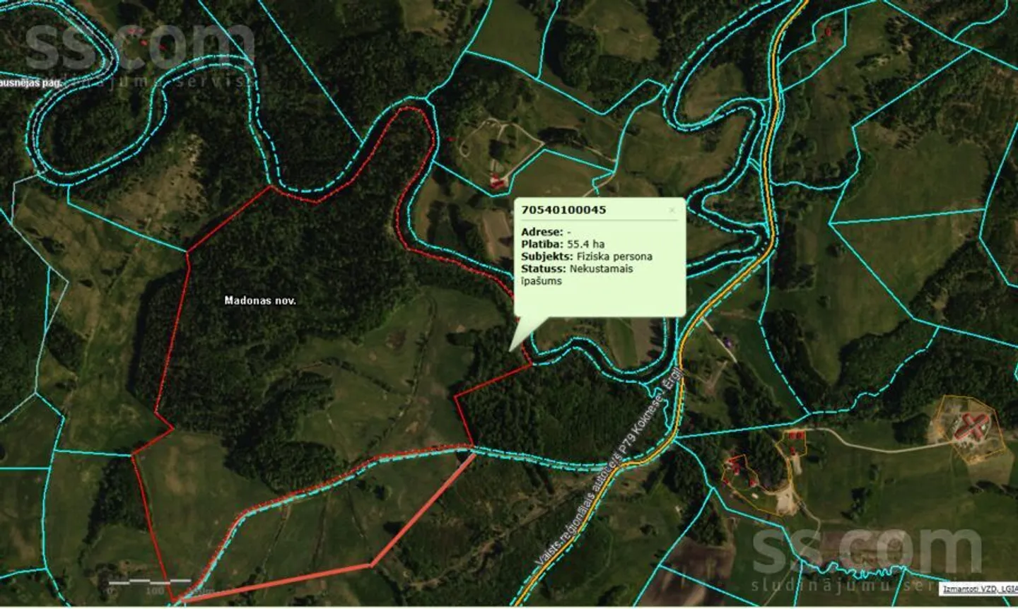 Meža zemes sludinājums - Madonas novads, Ērgļu pag.Ērgļi - 66,00 ha