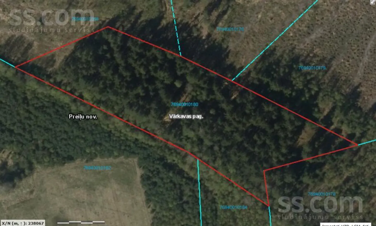 Meža zemes sludinājums - Preiļu novads, Vārkavas pag.Mazie Klapari - 4,00 ha